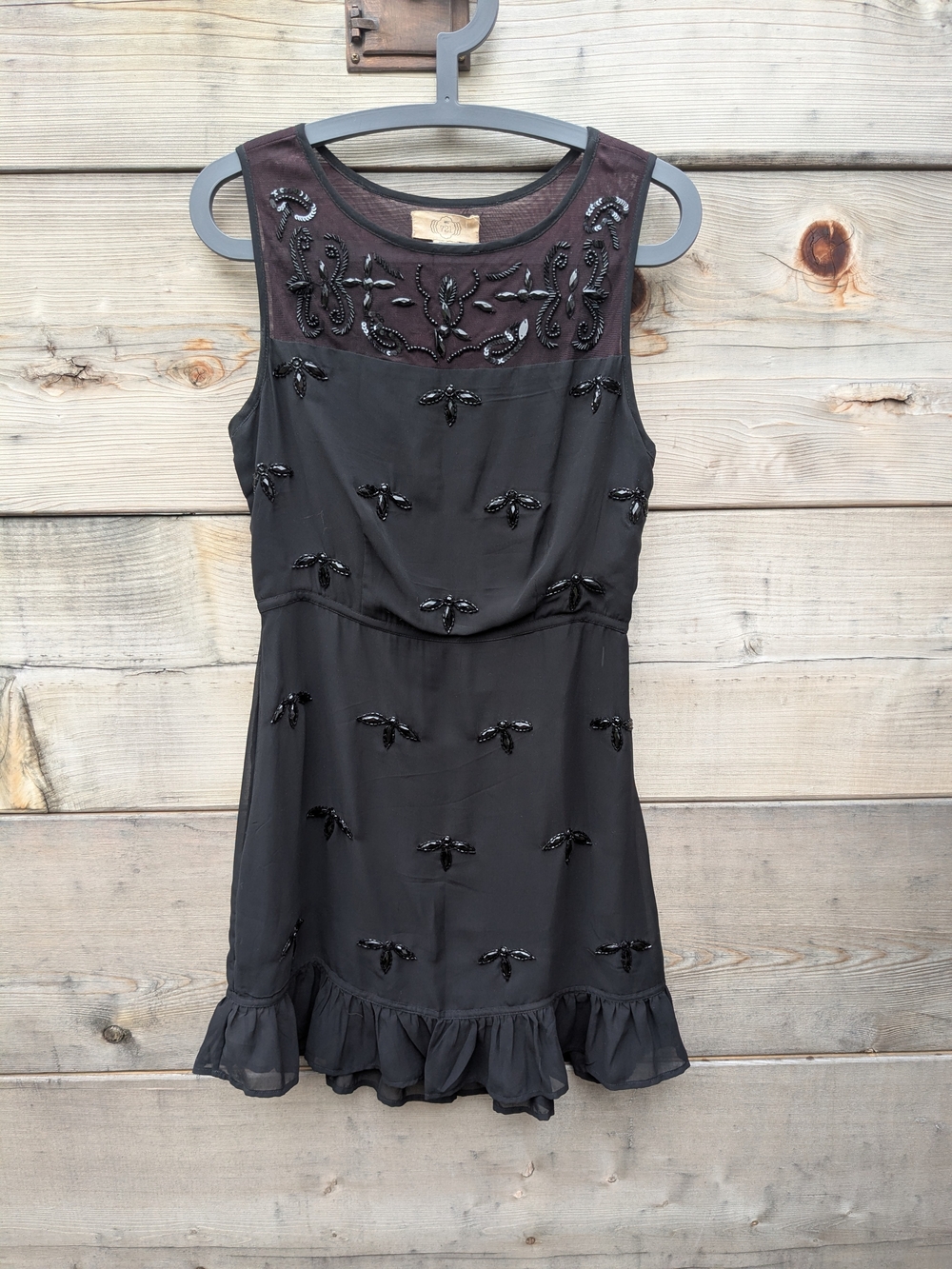 Black Beaded Sleeveless Dress